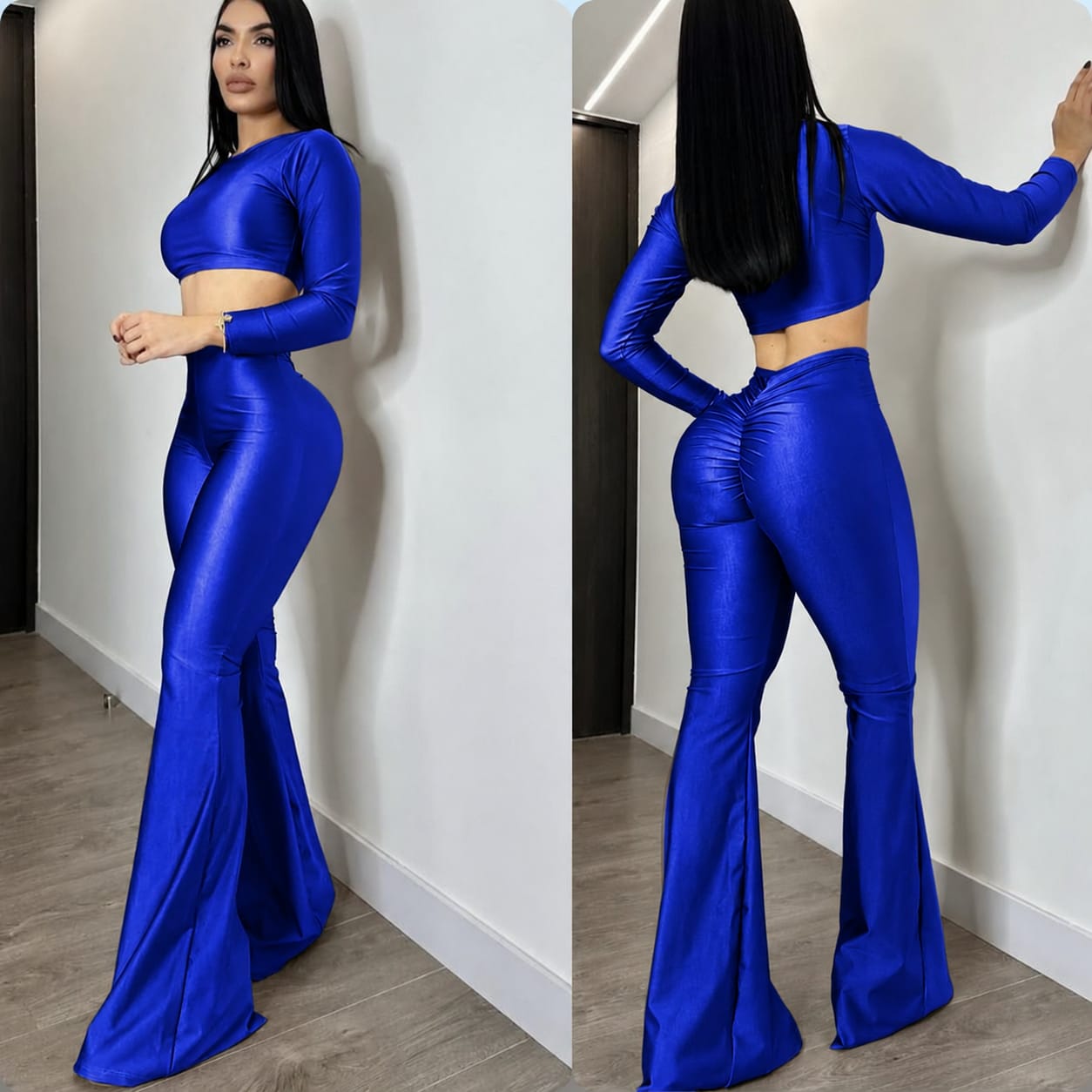 SET MANGA LARGA AZUL REY
