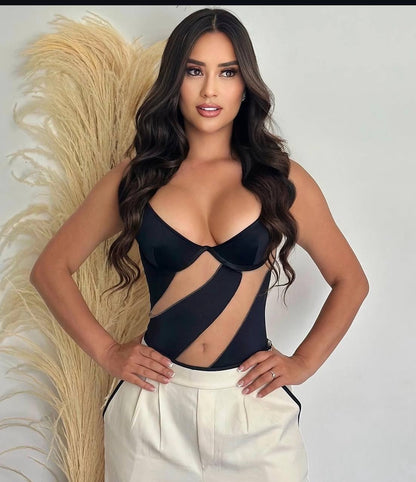 Set malla piel líneas SEXY